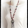 Paper bead hand painted necklace