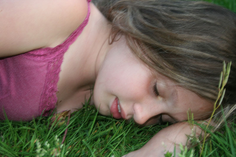 Close-up of girl sleeping