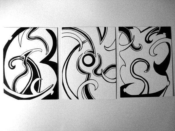 Triptych in Black