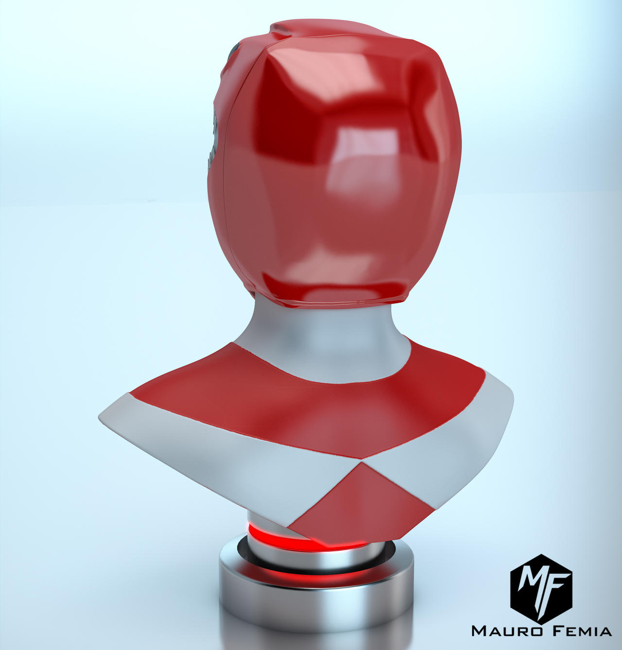 Power Ranger Red Bust 2 by MauroFemia3D on DeviantArt