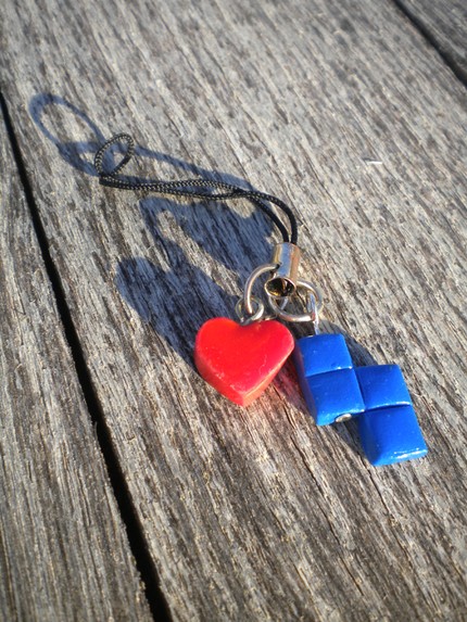 I Heart Tetris Cell Charm