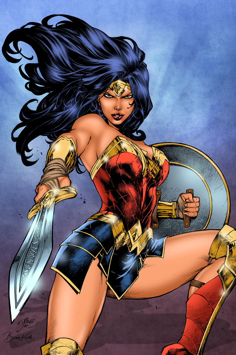 Woman on Wonder DeviantArt (COLORS) by BrianKeithComicArt
