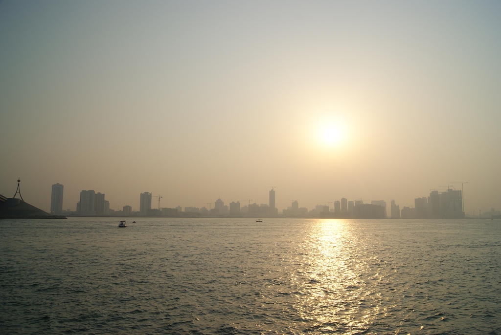 Late desert sun over Manama