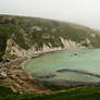 Lulworth Cove on a Cloudy Day