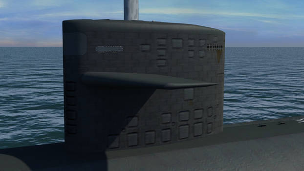 USS Augusta SSN 710 - detailed sail render