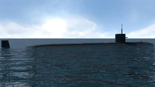 USS Augusta SSN 710 render