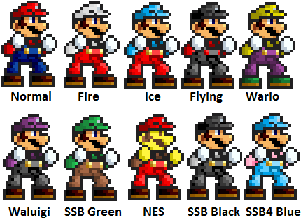 Super Smash Bros. Battle Mario Alternate Colors by SmashingStar64 on ...