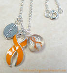 Orange Self Injury Awareness Charm Necklace by Forbiddenynforgotten