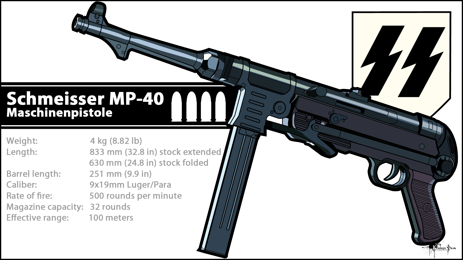 3RD REICH WPNS MP 40 Vector by 171Scorpia