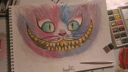 watercolor cheshire cat