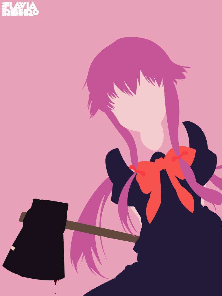 Yuno Gasai Minimalist Vector by Flavia-Ribeiro on DeviantArt