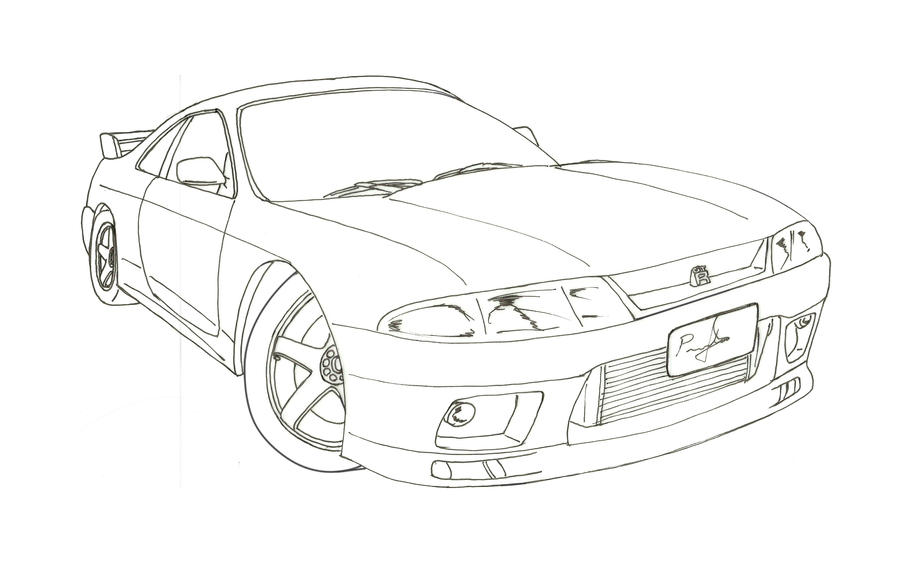 Nissan R33 Colouring In Nissan Skyline R33 Inked WIP by driftdaniel on DeviantArt