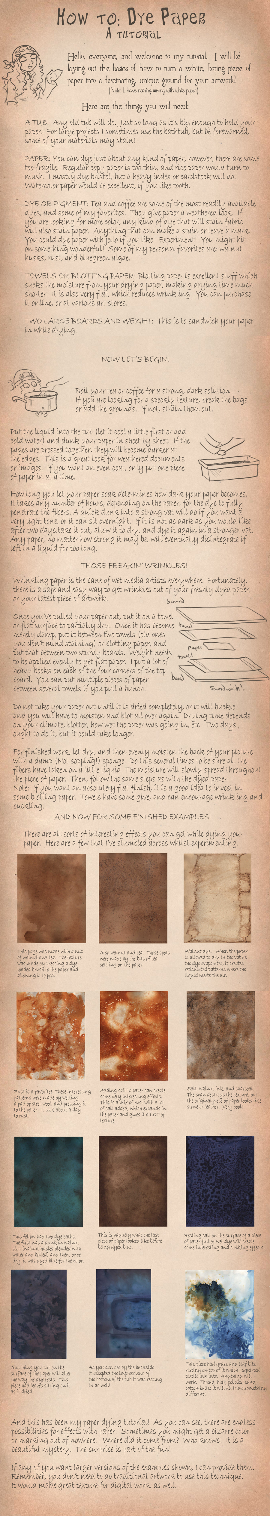 How to Dye Paper by hibbary