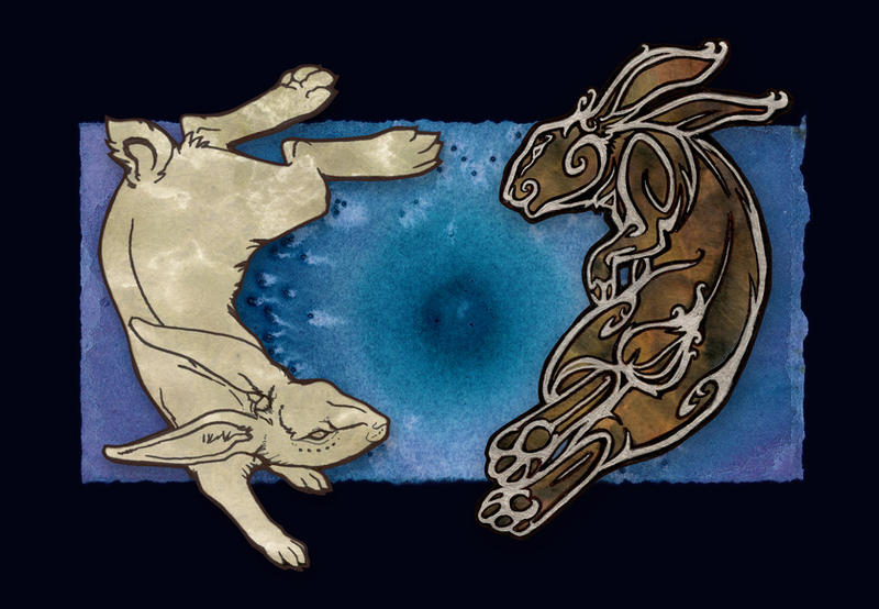 Infamous Rabbit Spirit Rabbit and Spirit Rabbit by hibbary on DeviantArt