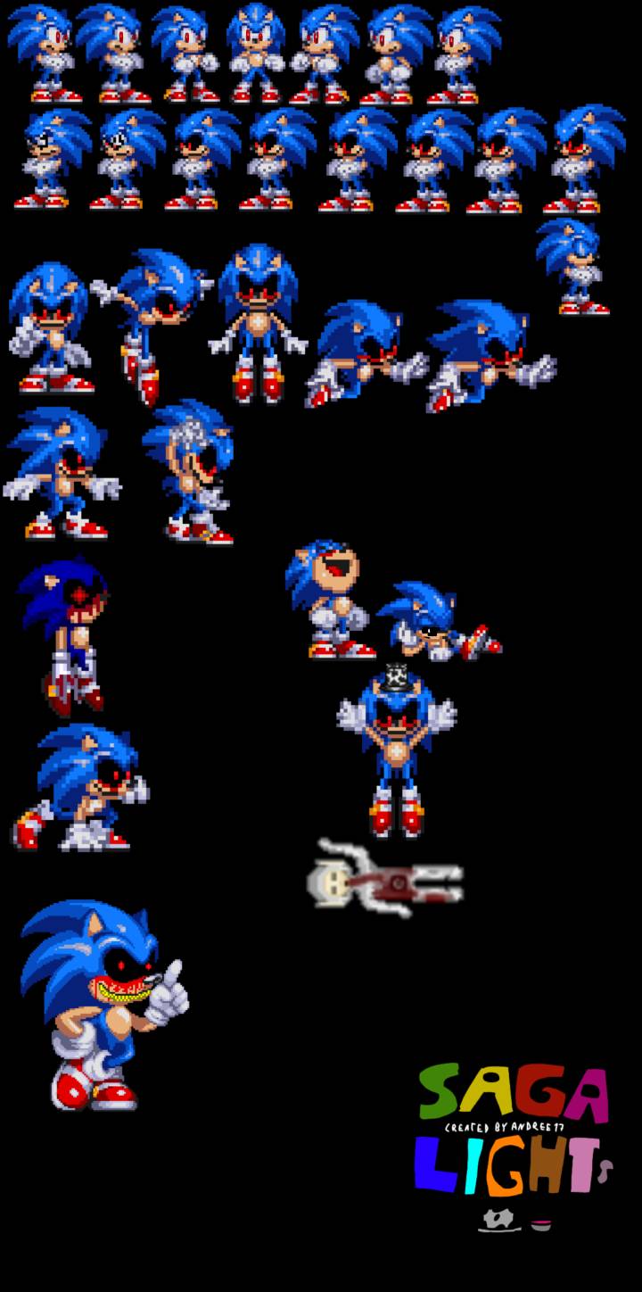Sonic.exe sprites my version Dowland by sagalights on DeviantArt