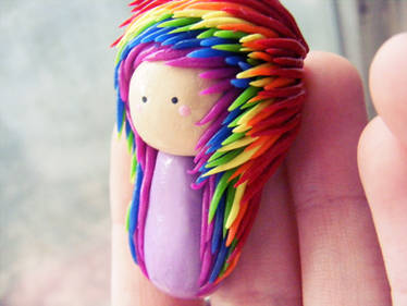 rainbow hair chibi