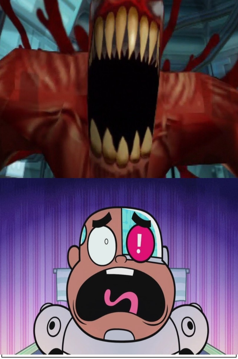 TTG Cyborg scared at Moster Ock by Megamansonic on DeviantArt