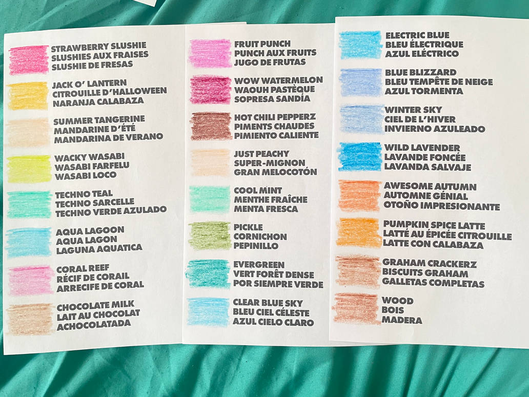 48 Crayon Names by KrazeeKartoonz on DeviantArt