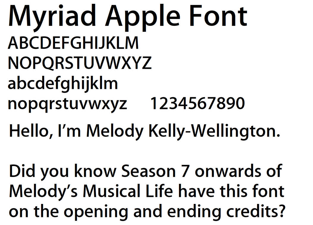 Myriad Apple Free Download Font by KrazeeKartoonz on DeviantArt