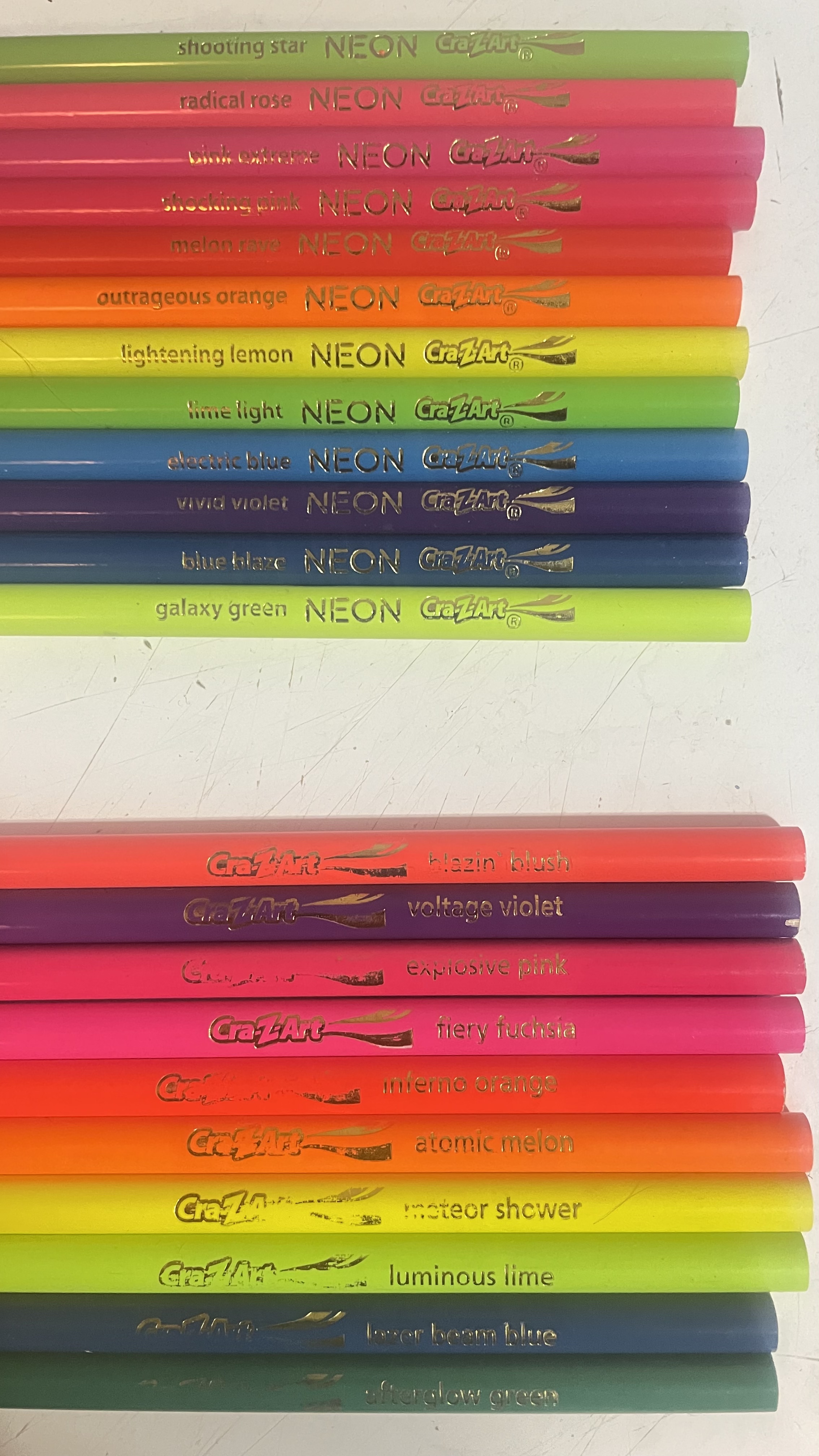 Cra-Z-Art Neon Colored Pencils 12 and 10 pack by KrazeeKartoonz on
