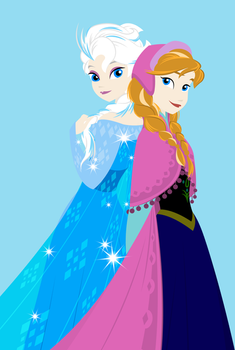 Elsa and Anna (First Drawing)