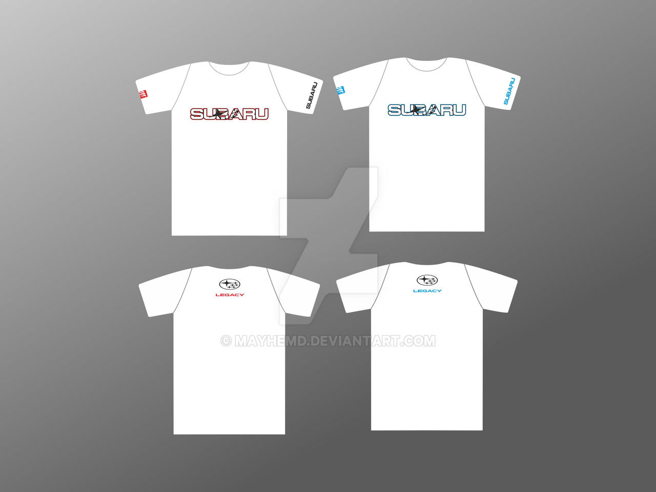 Subaru SimpleText Design Tshirt White