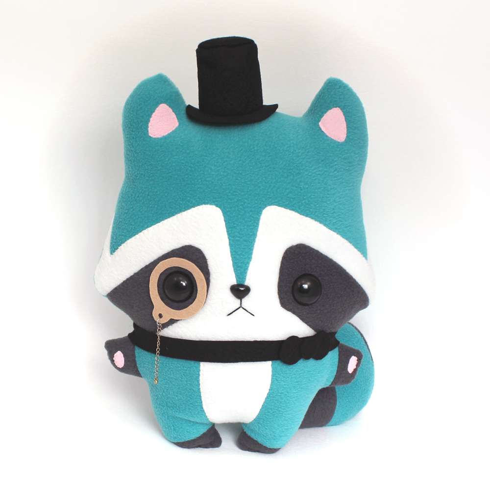 Basil Raccoon - Kawaii Pillow Plushie by TeacupLion