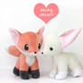 Baby fox and fennec fox plush