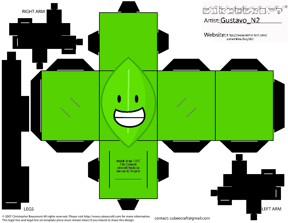 Paper Stack Bfb Leafy CubeeCraft (Battle For Dream Island aka BFB) by DarwinFanofBoy112 ...