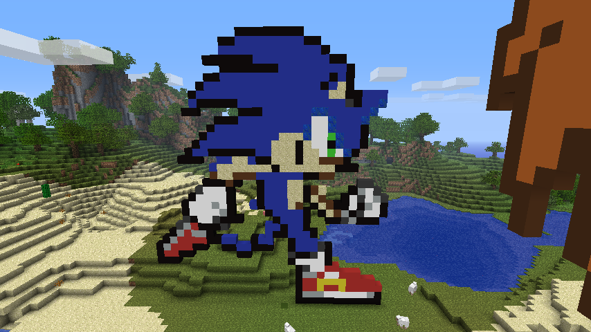 Minecraft PixelArt Sonic Miss