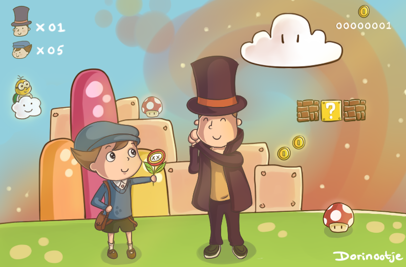 Layton and Luke in another world...