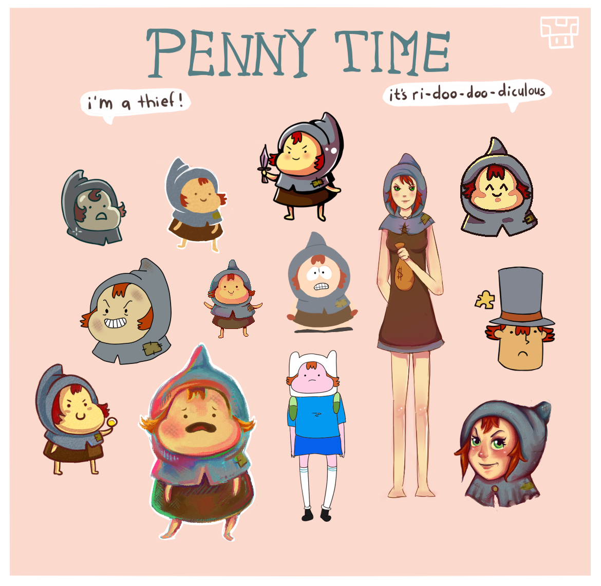 Adventure time: Penny different styles