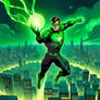 Hal jordan, the green lantern in the sky