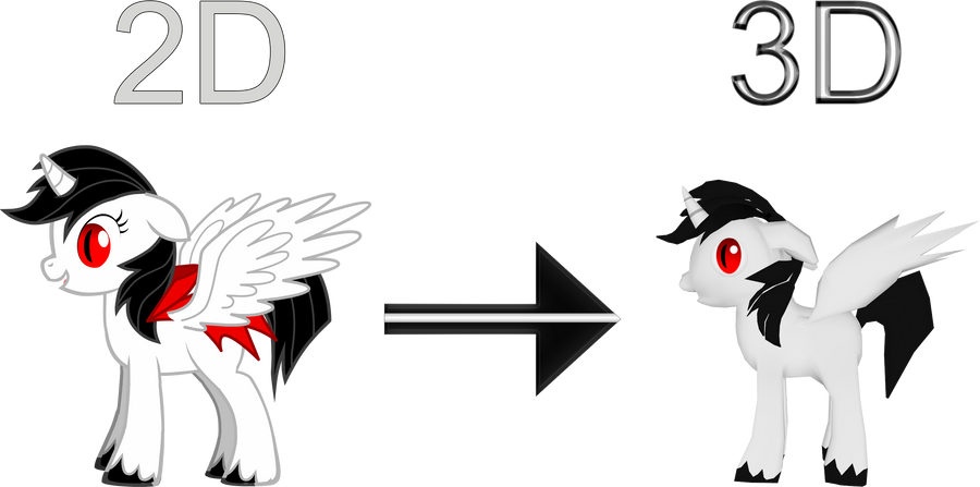 Pony 2D and 3D by sondow97 on DeviantArt