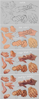 Hand Study 3 - Young and Old - Steps