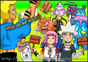 Bobobo and the placards