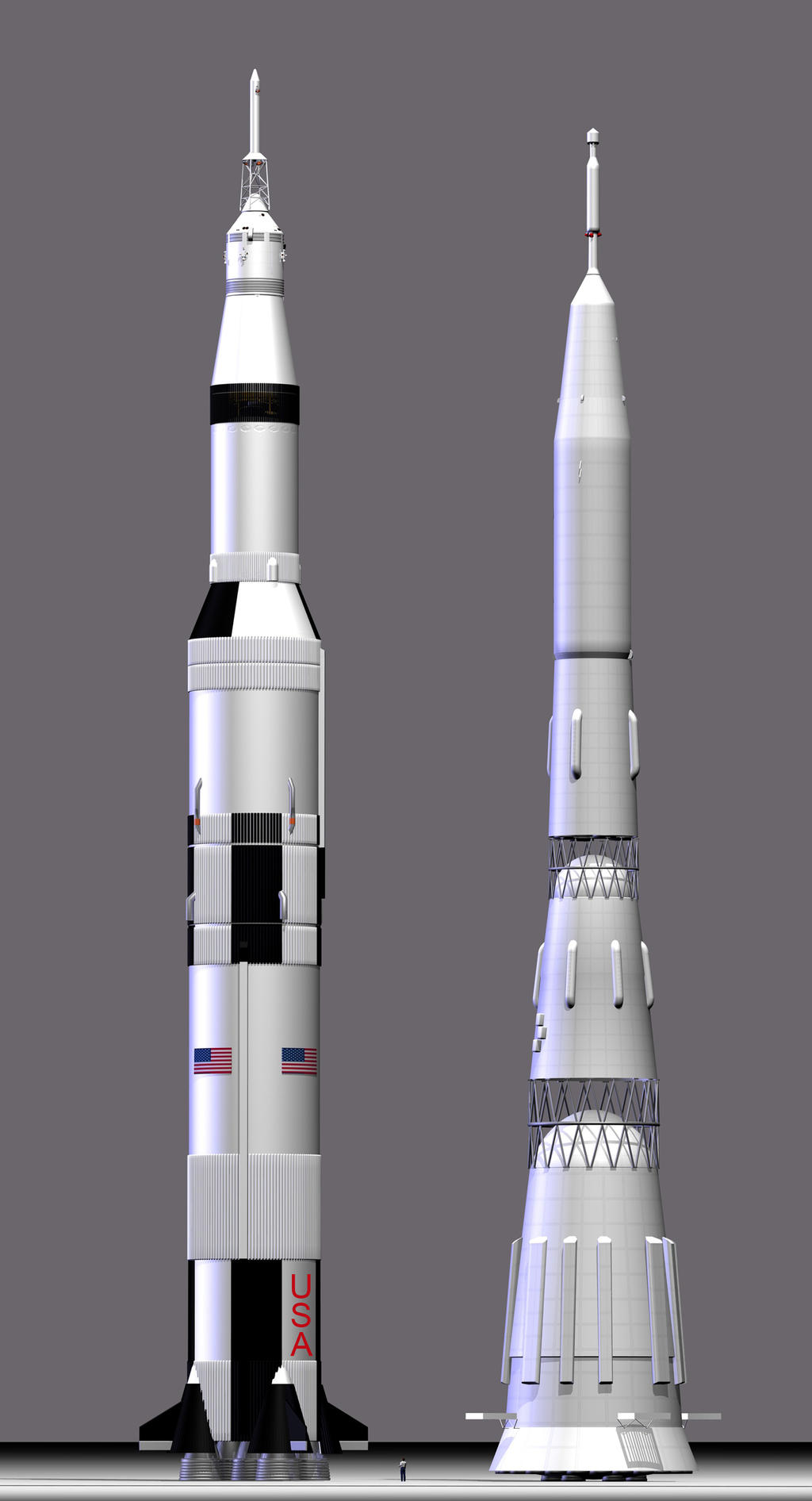 Saturn V and N-1 Super Booster