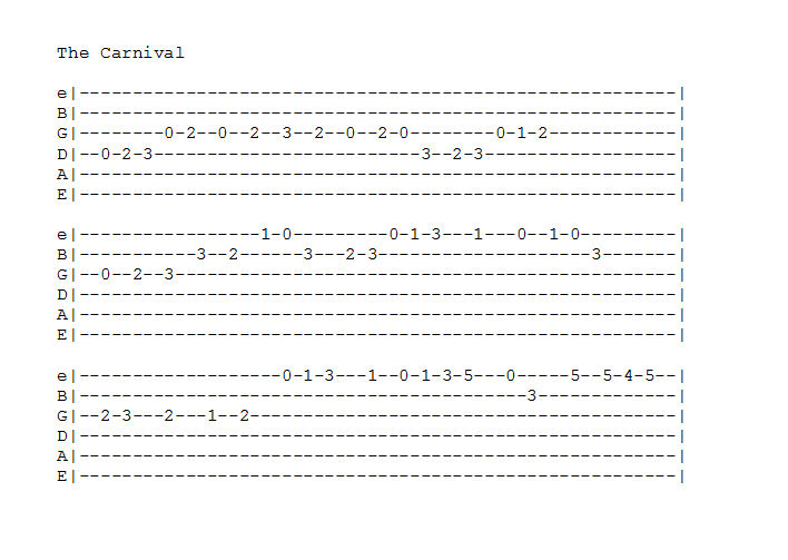 Carnipop Tab The Carnival: Guitar tabs by Nyakune-Yami on DeviantArt