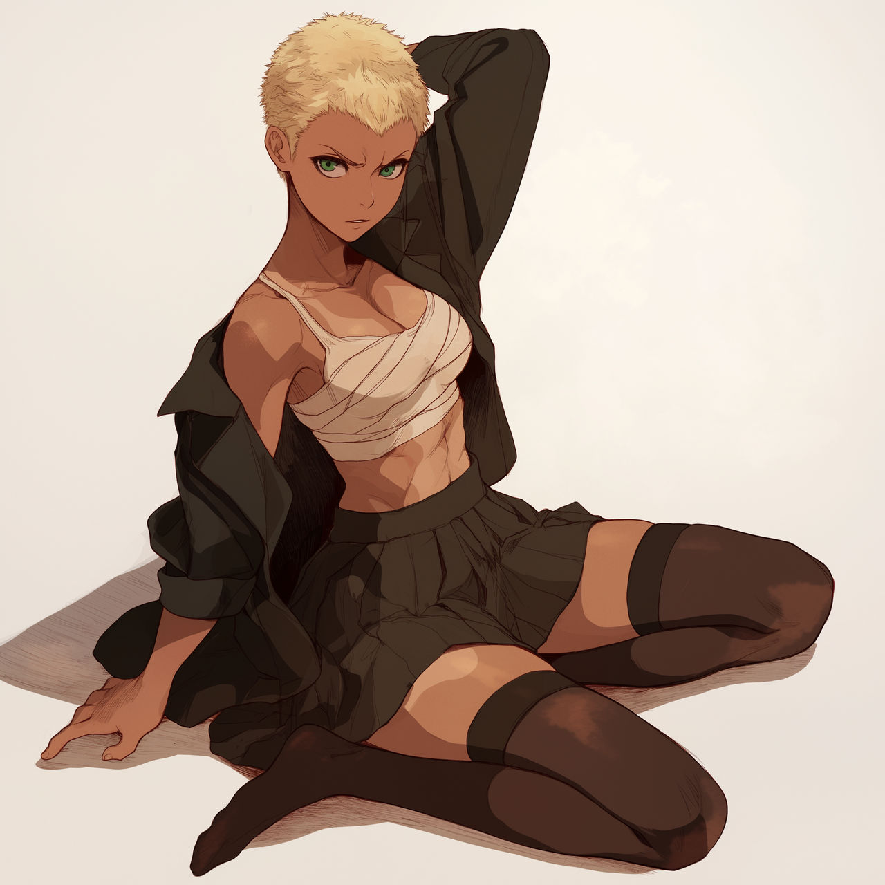 Tc8888 A Sexy Female Punk Buzz Cut Blonde Hair Bur by TCAIGUY28 on