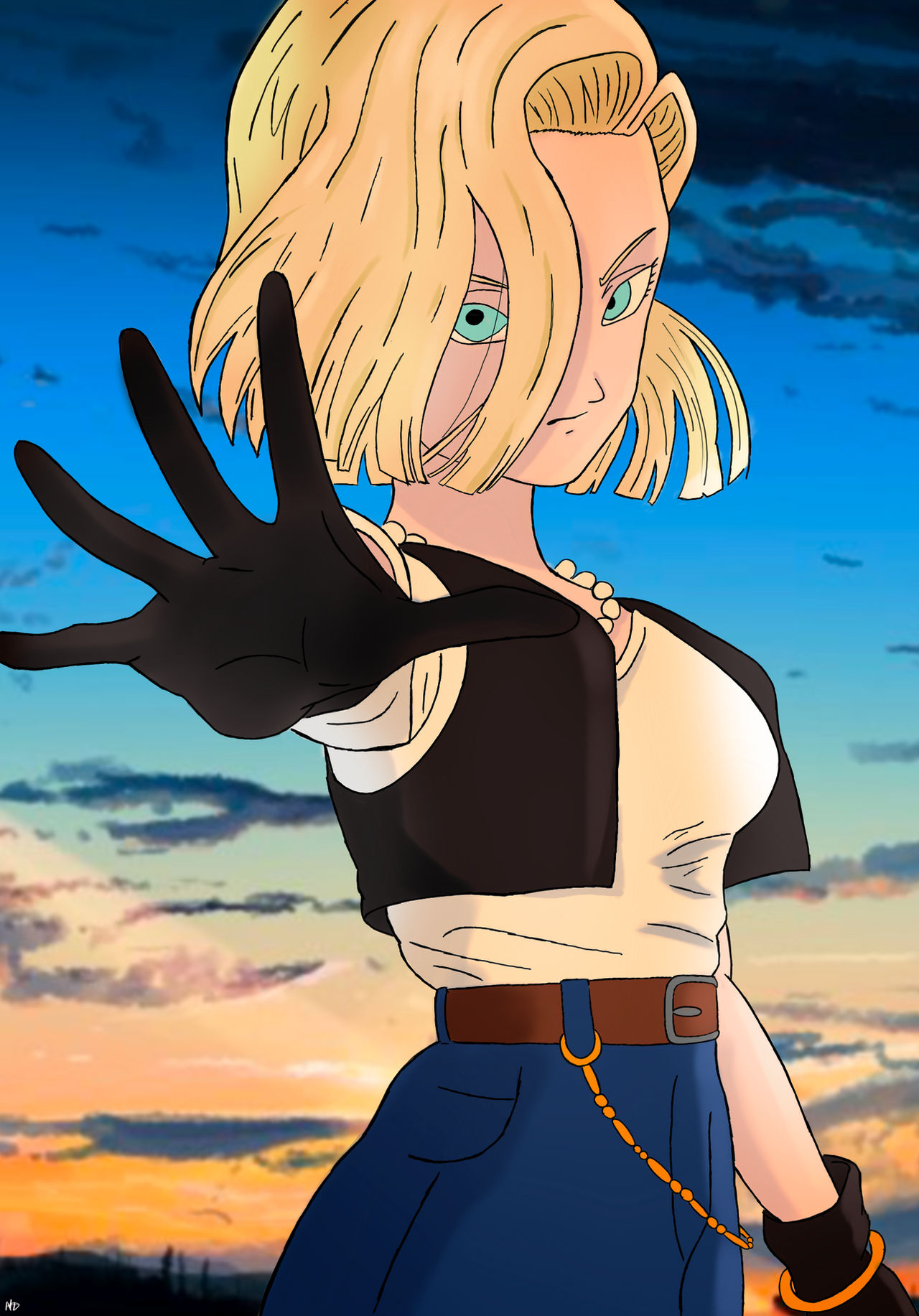 Heart Android 18 Android 18 Hand Blast by nashdnash2007 on DeviantArt