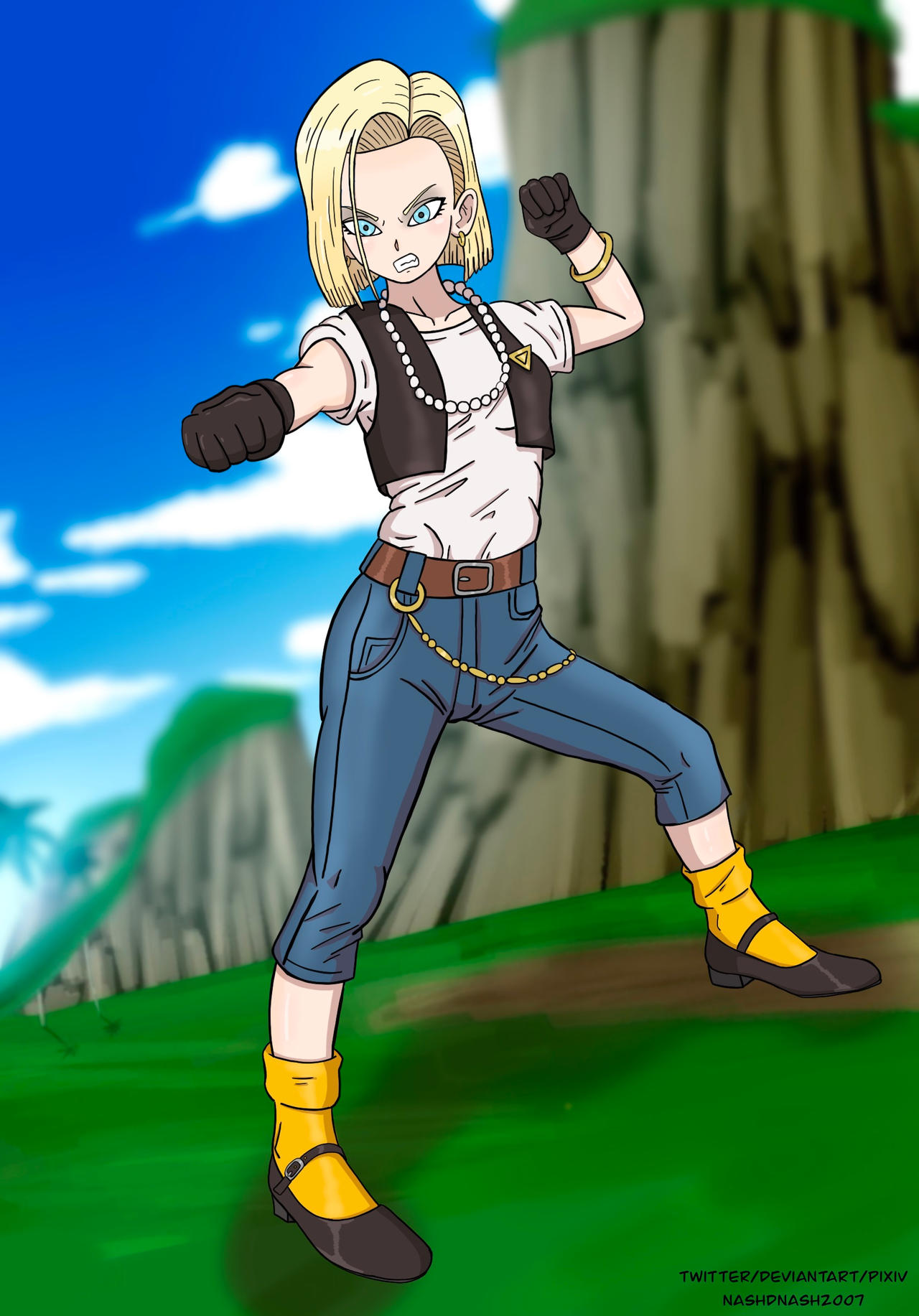 Android 18 Fighting Stance by nashdnash2007 on DeviantArt