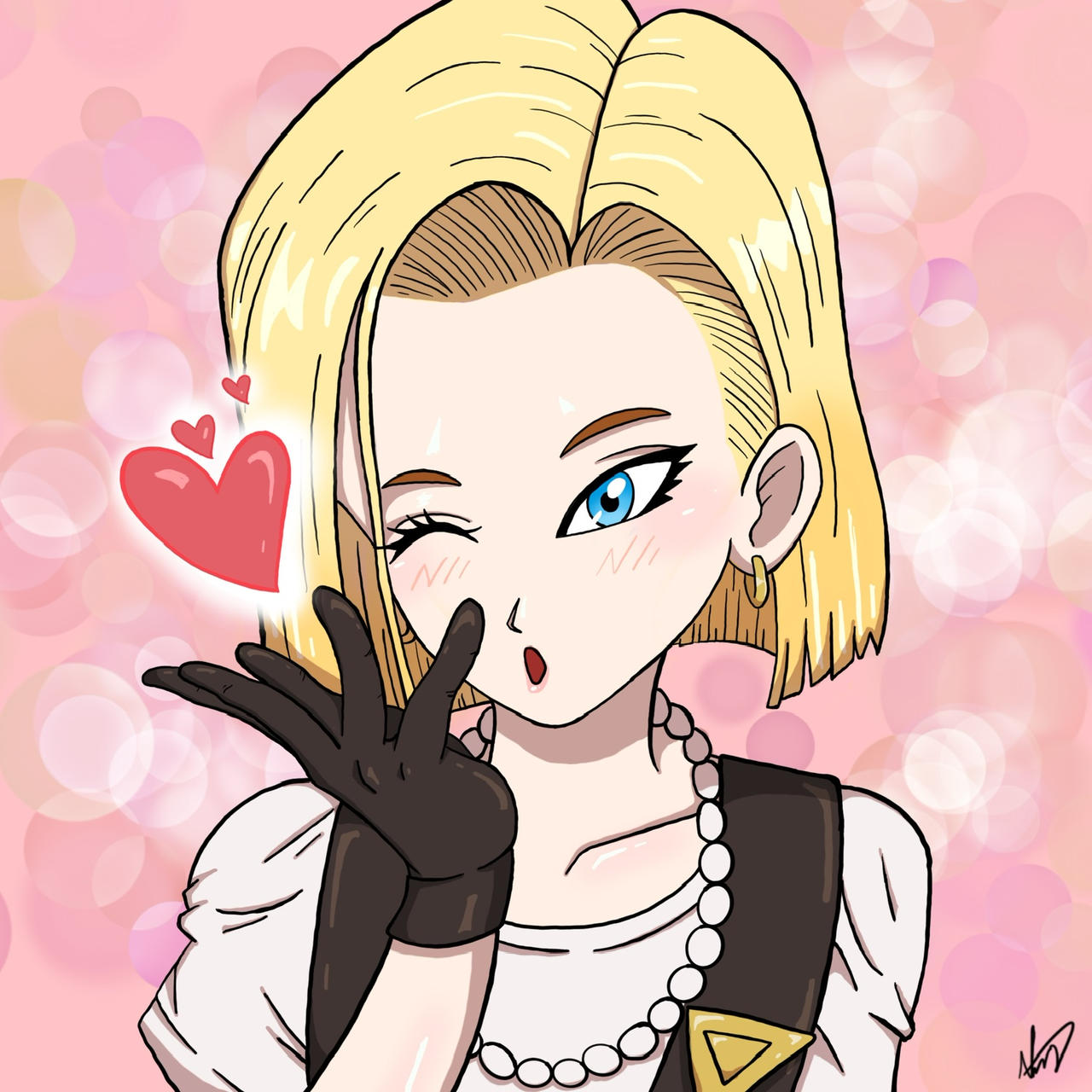 Heart Android 18 Android 18 Kiss Blown by nashdnash2007 on DeviantArt