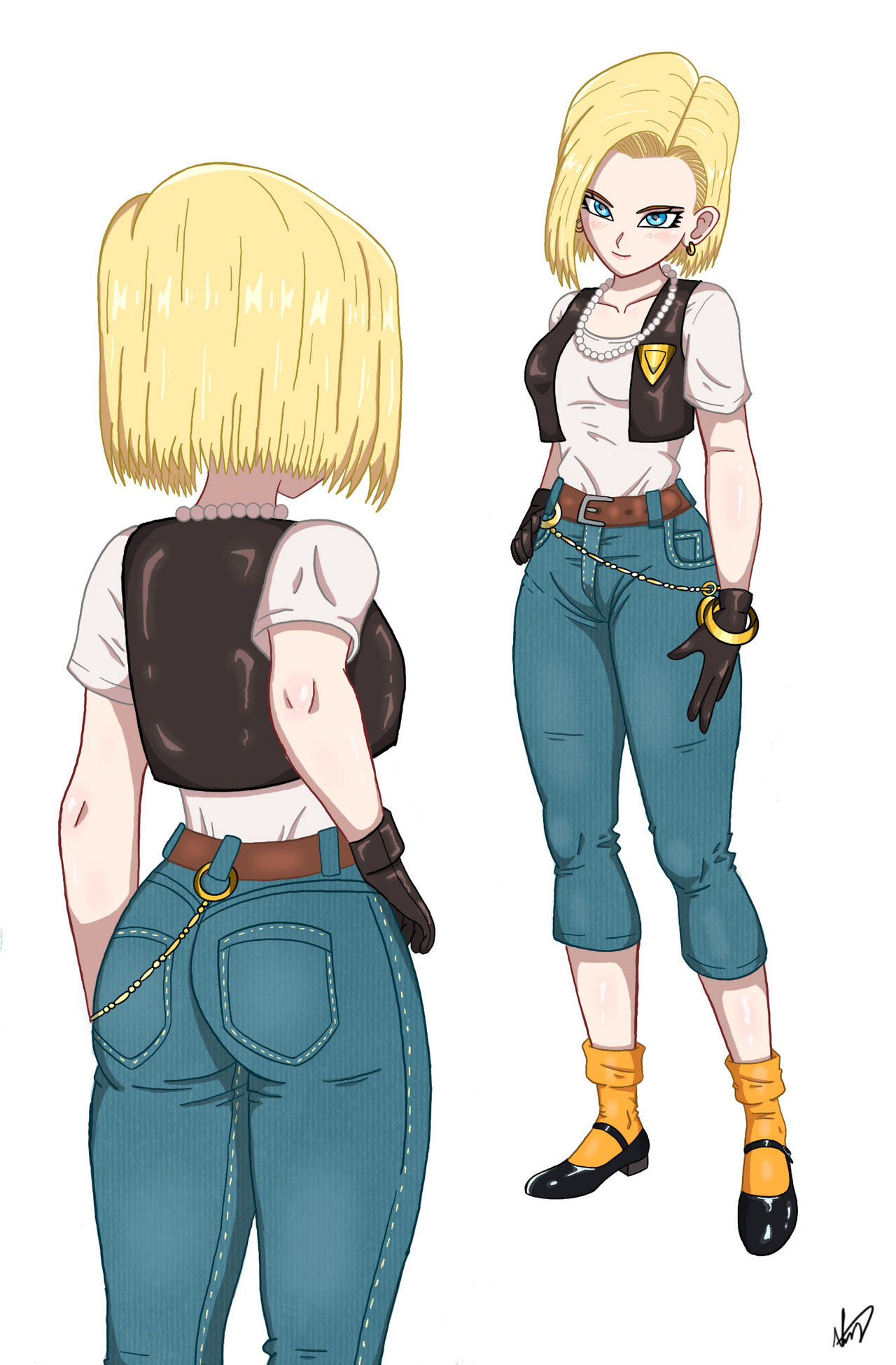 Android 18 Back and Front by nashdnash2007 on DeviantArt