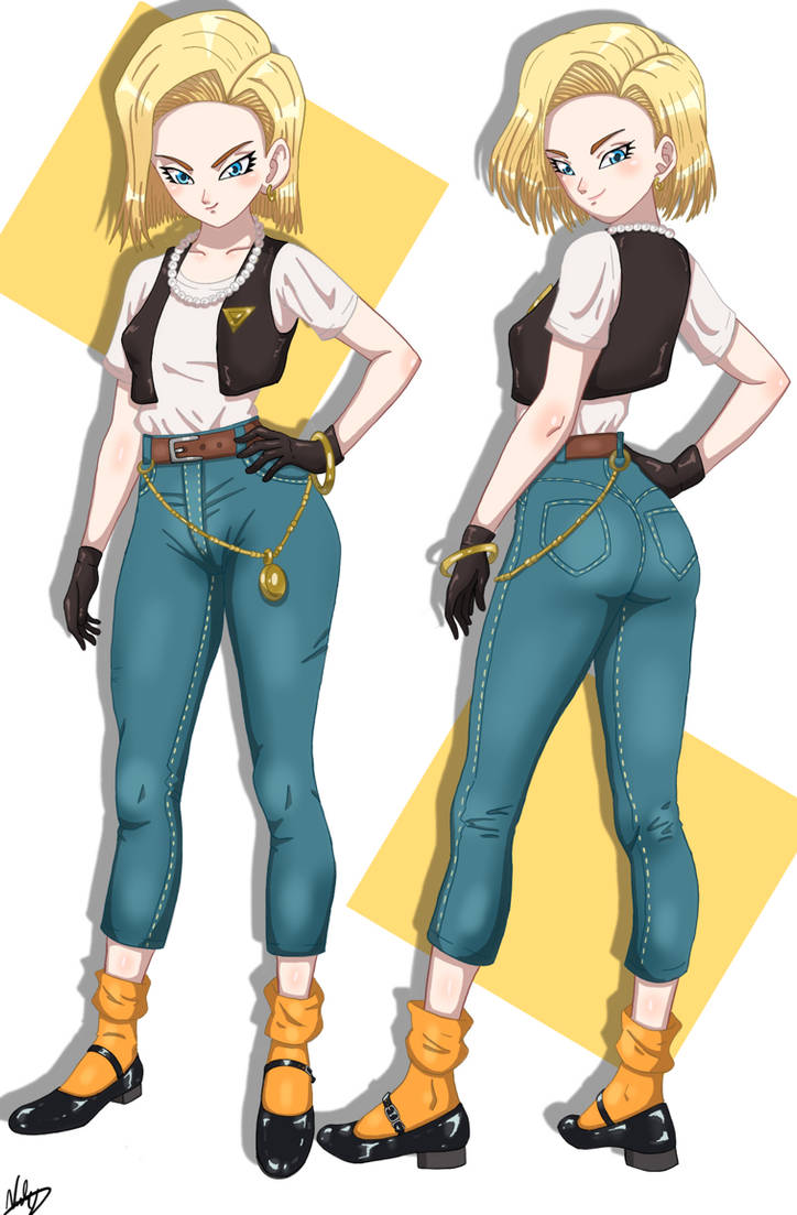 Android 18 Front and Back by nashdnash2007 on DeviantArt