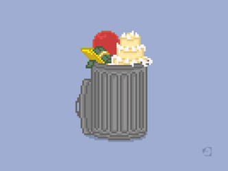 Your Trash Goes Here Pixel Art Illustration