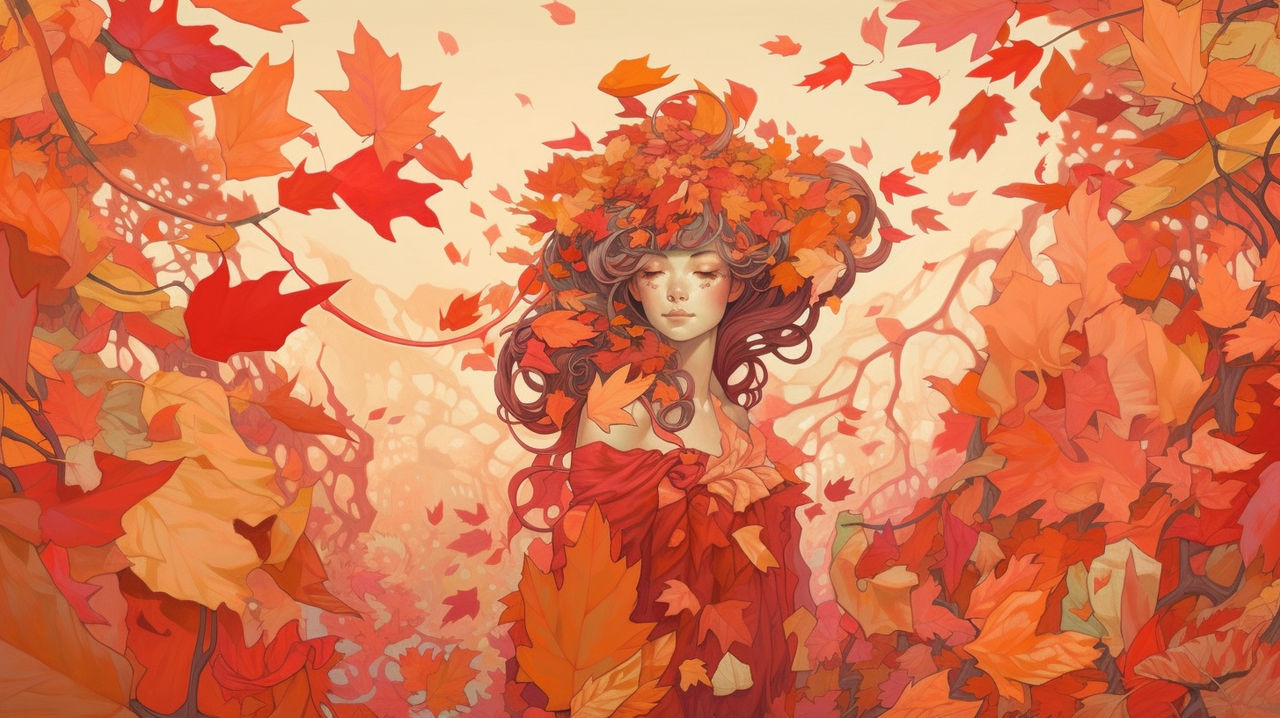 Deviantart Fall Woman in autumn leaves 3 by MHoltsmeier on DeviantArt