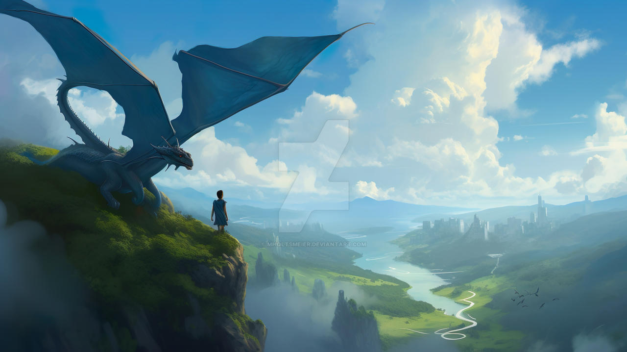 Eragon and his dragon Saphira soaring over skies 5 by MHoltsmeier on DeviantArt