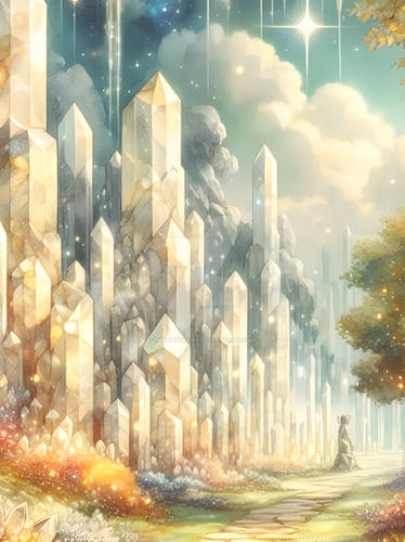 A landscape with crystals