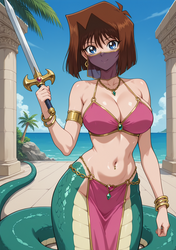 Tea Gardner (Yu Gi Oh) as a Lamia