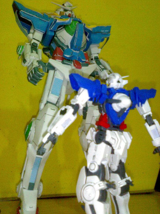 paper art exia vs gunpla by sazhi on DeviantArt